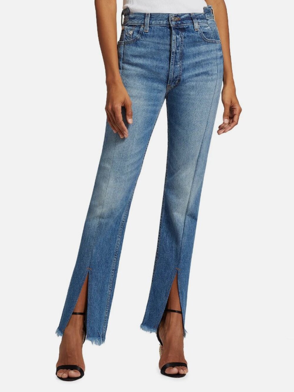 EB Denim Women's Blue Split Hem OG Replica Jeans Pants Size 28